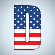 USA Independence Day Alphabet Letters N18