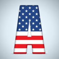 USA Independence Day Alphabet Letters N19