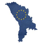 European flag map of Moldova