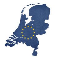 European flag map of Netherlands