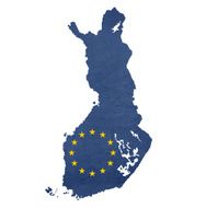European flag map of Finland