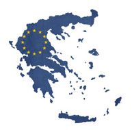 European flag map of Greece