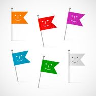 Colorful flags with a smile