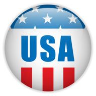 United States Flag Glossy Button N4