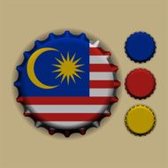 Bottle cap with a country sign Malaysia