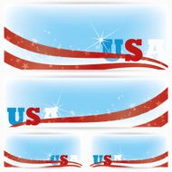 Background banners of USA flags brochure