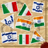 Postage stamps with flags N2