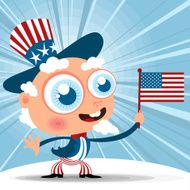 Uncle Sam with US flag