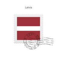 Latvia Flag Postage Stamp