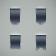 set of blue ribbons different shapes N2