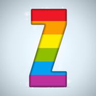 Gay Pride Glass Alphabet with Rainbow Flag N12