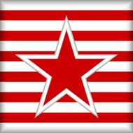 Stylized star on striped background