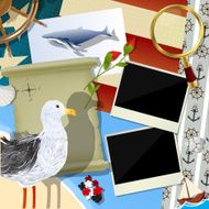 Sailor traveler scrapbook design