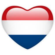 Netherlands Flag Heart Glossy Button N2