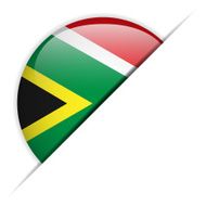 South Africa Flag Glossy Button Hidden
