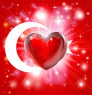 Love Turkey flag heart background