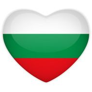 Bulgaria Flag Heart Glossy Button N2