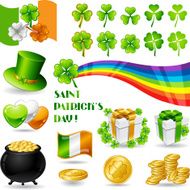 Collection illustrations of Saint Patrick&#039;s Day symbols N2