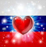 Love Russia flag heart background