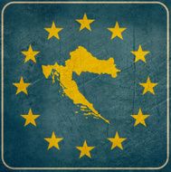 Grunge Croatia European button