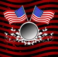 Ornate floral background with usa flags