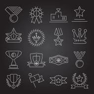 Award icons set outline