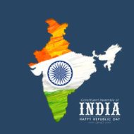 Happy Indian Republic Day celebration with map