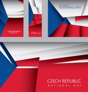 Abstract Czech Flag Republic National Colors Background (vector Art) N2