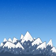 Mountain Landscape with Snow Top and Stars at the background N2