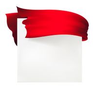 red waving ribbon banner