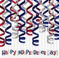 Happy independence Day curling ribbon card in vector format N2
