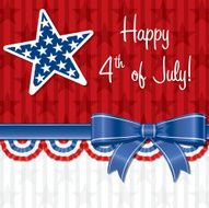 Ribbon Happy Independence Day card in vector format N6