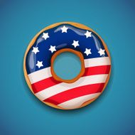 Donut with flag of USA