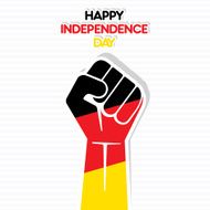 Flag of Germany in hand happy Independence Day design