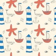 ornament seamless cute sea objects collection N3