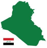 Iraq Map silhouette with Flag