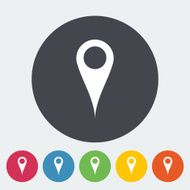 Map pointer single flat icon N9