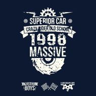 Emblem of the massive superior car in retro style N3