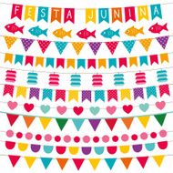 Festa Junina bunting flags set