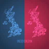 Low Poly United Kingdom Map with National Colors
