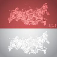 Low Poly Russia Map with National Colors