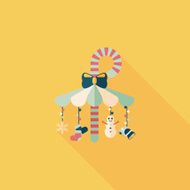 Decorative candy cane flat icon with long shadow eps10 N8