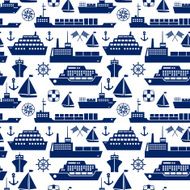 Ships and boats marine seamless background