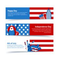 New York USA banner set