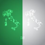 Low Poly Italy Map with National Colors