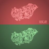 Low Poly Hungary Map with National Colors