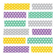 Set of colorful patterned washi tape stripes N2