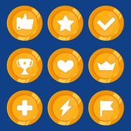 Vector cartoon gamification badges