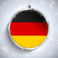 Merry Christmas Silver Ball with Flag Germany N4
