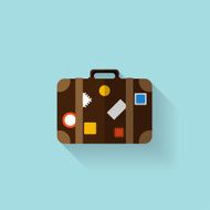 Flat travel bag web icon